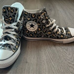 Converse Leopard Print High-Top Sneakers